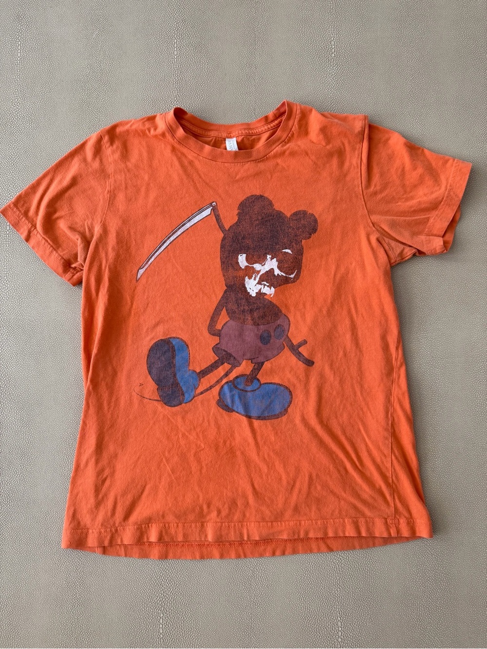 Vintage Disney Halloween Mickey Mouse Orange Graphic Tee size M